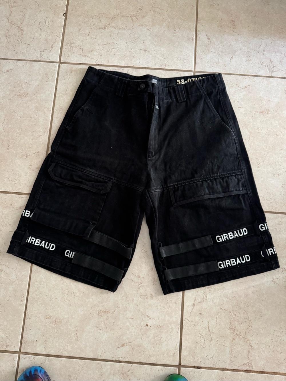 Marithe Francois Girbaud Black Utility Cargo Shorts